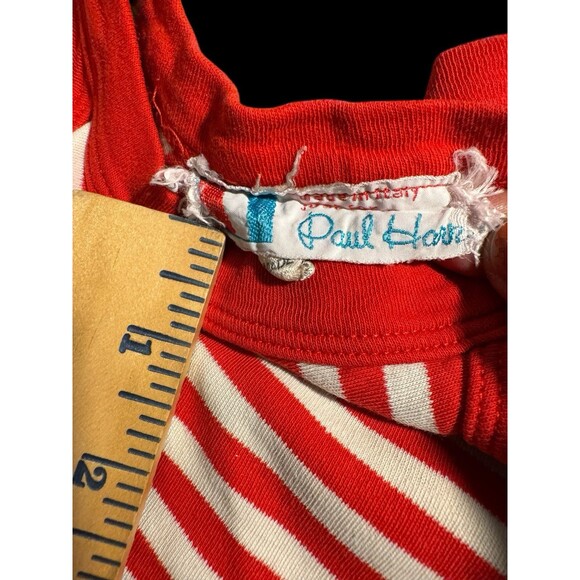 VTG 80s 90s Y2K PAUL HARRIS Red White Striped Tank Top Made Italy  Cotton Small - Picture 4 of 9